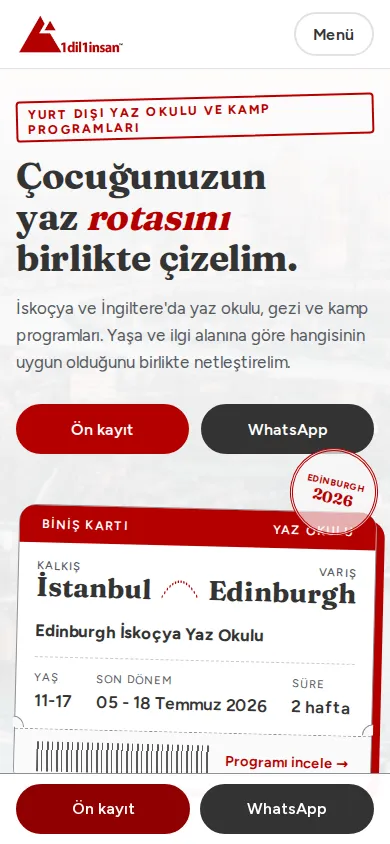 1dil1insan.com mobil ana sayfa ekran görüntüsü